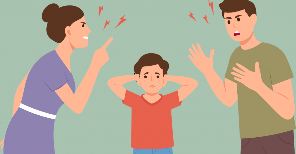 parents arguing in front of a child, representing the question am I an empath or did I learn to read people to stay safe